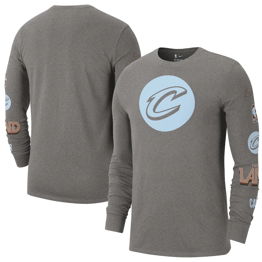 Men's Cleveland Cavaliers Heather Charcoal 2022/23 City Edition Essential Expressive Long Sleeve T-Shirt Men's Cleveland Cavaliers Heather Charcoal 2022/23 City Edition Essential Expressive Long Sleeve T-Shirt